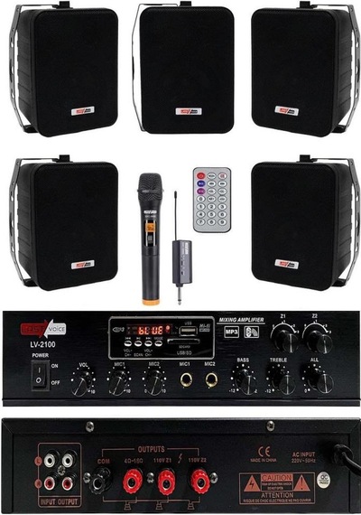 Lastvoice Black Large Plus Paket-4 Hoparlör Ve Anfi Anons Ses Sistemi Seti