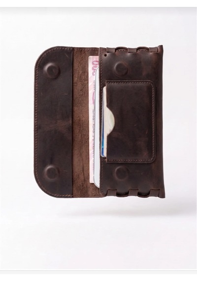 Vintage Leather Craft Hakiki Deri Erkek El Portföyü Acı Kahverengi