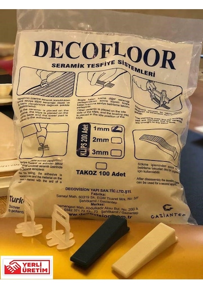 Decofloor Seramik Tutucu Seviye Tespit Derz Klipsi 1Mm