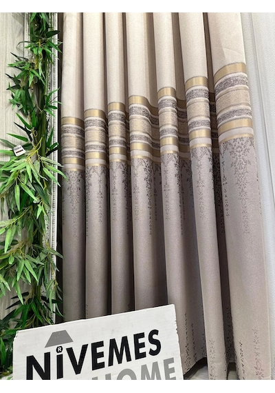 Nivemeshome Beyzade Ft614338 V-5202 Vizon 1/3 Sık Pileli Fon Perde Apm Vizon