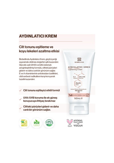 Doğal Aydınlatıcı Yüz Bakım Krem 50ml
