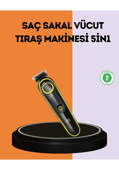 Lb Led Ekranlı Şarjlı Saç Ve Sakal Kesme Makinesi Erkek Bakım Cihazı Çok Başlıklı Set