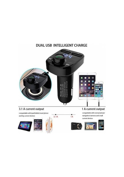 Carx8 Fm Transmitter Bluetooth Araç Kiti Usb Girişli 4.1 Micro Sd