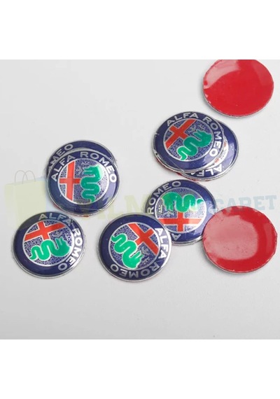 Alfa Romeo Kumanda Anahtarlık Logo Amblem Metal 3M 1 Adet 14 Mm