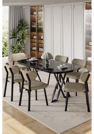 Canisa Axton Serisi Sabit Mdf 90x168 Siyah Mermer Desen Mutfak Masa Takımı 6 Cappucino Sandalye Siyah Mermer Desen Masa Cappucino Sandalye Canisa Axton Serisi Sabit Mdf 90x168 Siyah Mermer Desen Mutfak Masa Takımı 6 Cappucino Sandalye Siyah Mermer Desen Masa Cappucino Sandalye