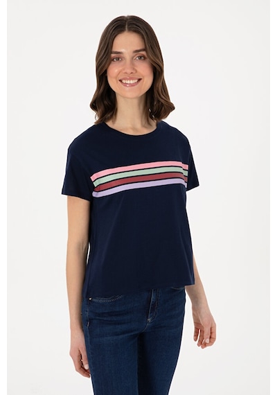 U.S. Polo Assn. Kadın Bisiklet Yaka Tişört 50308639-vr033 Lacivert