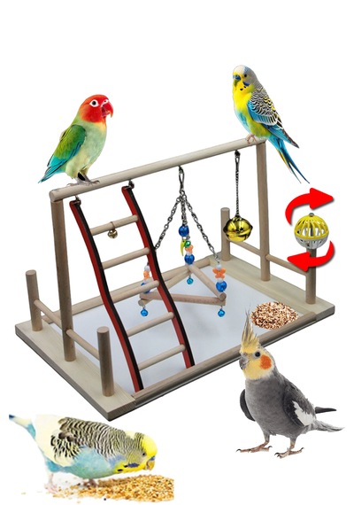 Usmtekno Kuş Oyuncağı Kuş Oyun Parkı 23 x 23 x 35 CM Çok Renkli