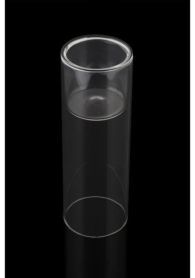 Buççin Online Mağaza Dekoratif Cam Mumluk&vazo Şeffaf-20 Cm Silindir Mumluk Modern Mumluk Salon Vazo Mumluk Cam Beyaz