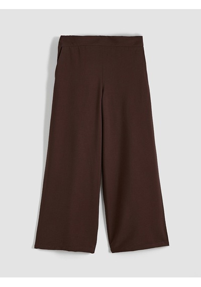 Lcw Modest Kahverengi Beli Lastikli Geniş Paça Kadın Pantolon