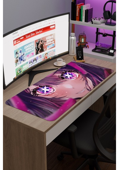 Oshi No Ko Anime V2 - 90x40 Xxl Gaming Kauçuk Kaymaz Taban Mouse Pad Fare Altlığı