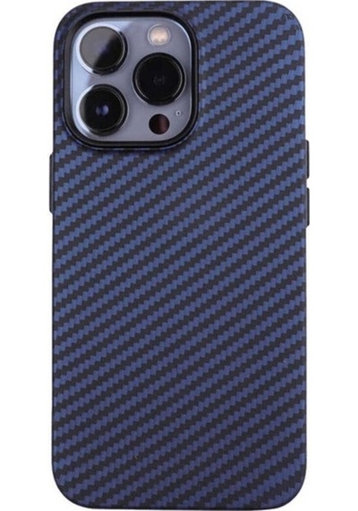 Apple Uyumlu iPhone 13 Pro Max Kılıf Karbon Fiber Tasarımlı Zore Karbono Kapak Lacivert
