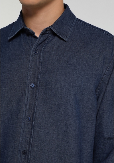 Colin's Colins Regular Fit Shirt Neck Düz Erkek Mavi Uzun Kol Gömlek Cl1082018 Q1.v1 Inv İndigo