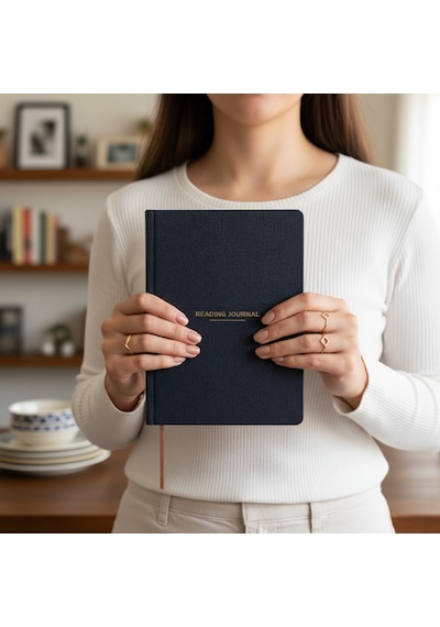 Okuma Günlüğü A5 Sert Kapa Klı Reading Journal, 100 Kitap İncelemesi, Günlük Okuma Takibi S Siyah