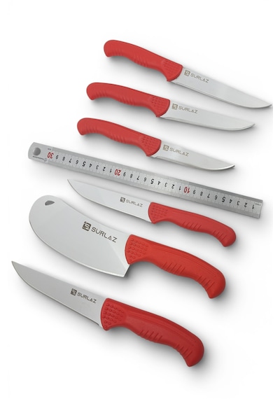Sürlaz 5 Parça Mutfak Bıçak Seti Red Series -