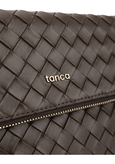 Tamer Tanca Kadın Suni Deri Kahverengi Clutch Çanta 921 7482-b Bn Cnt Sk26-27 Kahve Orgu