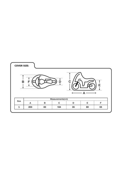 Oxford Motosiklet Scooter Ekranli Aquatex Kilif Small Siyah-gri Cv216