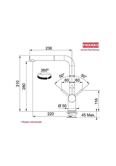 Franke Actıve Plus Doccıa 2.0 Armatür Nero Siyah