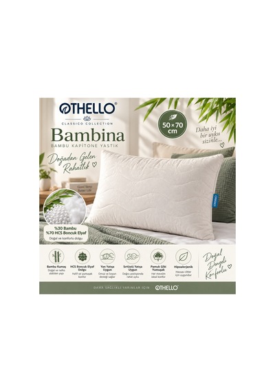 Bambina Premium Bambu Kapitone Yastık 50 70 Cm %30 Bambu & %70 Hcs Boncuk Elyaf Dolgu Beyaz - 919370405 Beyaz