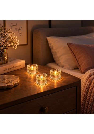 7 Adet Kristal Dalga Led Dekoratif Işık Pilli Masa Lambası 3303 Diğer