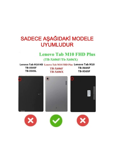 Trendsshop Tab M10 Tb-x606f Za6h0015tr 10.3 Inç 360 Dönerli Kılıf + Ekran Koruyucu