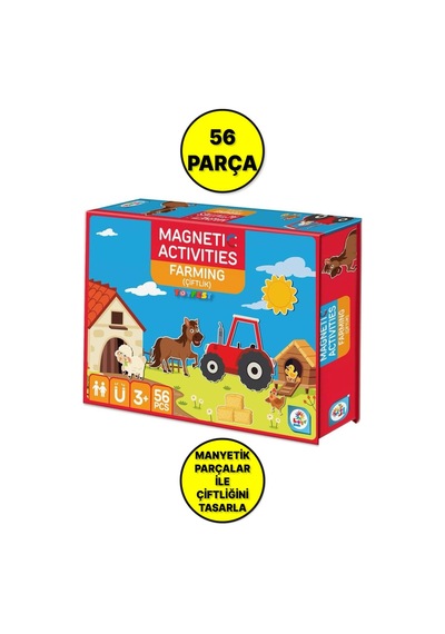 Kendi Çiftliğini Kendin Oluşur - Manyetik Eğitici Çiftlik Aktivite Oyun Seti - 56 Parça