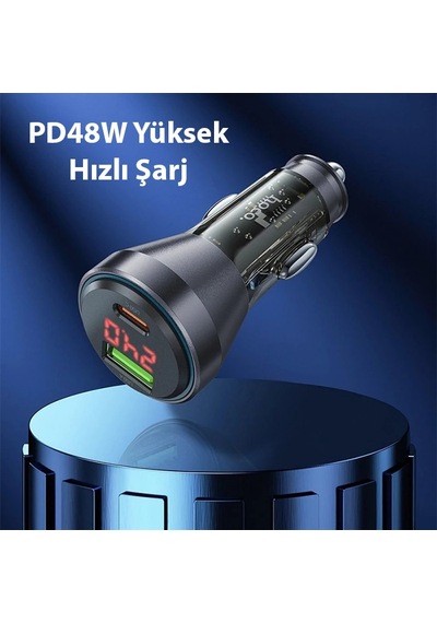 Hoco Nz12b Unimpeded Pd48w Usb + Type-c Araç Çakmaklı Hızlı Şarj Aleti + Type-c To Type-c Kablo- 5775 Standart 73580946