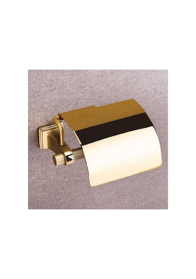 System Sparklıne Kapaklı Tuvalet Kağıtlığı Altın Rengi 88x95x156 Mm 16.5 x 12.2 x 11.2 CM