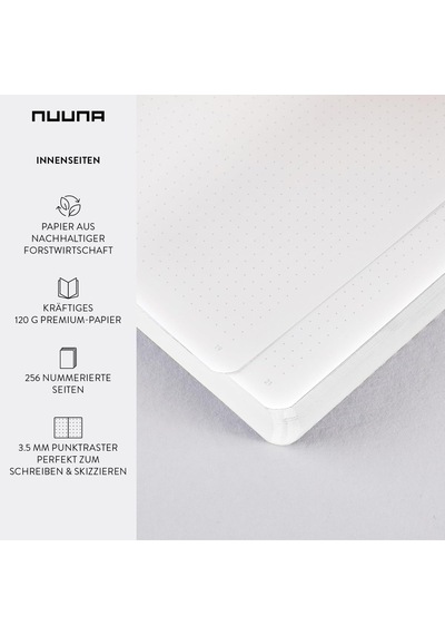 Not Defteri A5+ Graphic Thermo L - Soluk Anılar 3,5 Mm Nokta Izgarası 256 Numaralı Sayfa 120 G Premium Kağıt Kot Etiket Beyaz Almanya'da Sürdürülebilir Şekilde Üretilmiştir
