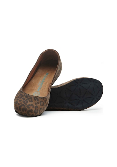 Comfortfusse Velda - Kadın Ortopedik Hakiki Deri Babet Ayakkabı Leopar Baskılı Deri