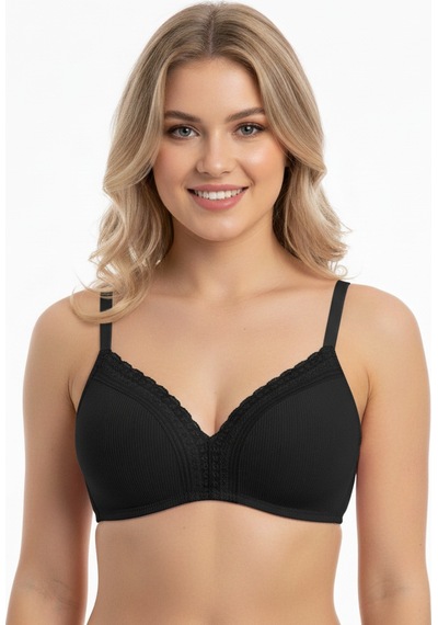 Bonbon Kadın Balensiz Jakarlı Soft Bra Sütyen Bb2103 Siyah