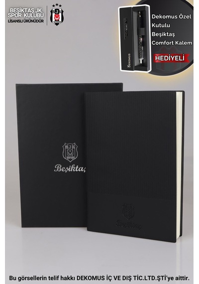 Dekomus İle Lisanslı Beşiktaş Kutulu Sert Kapak Deri Ajanda "özel Kutulu Comfort Kalem Hediyeli" 07 Beyaz