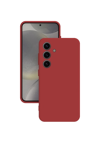 Samsung Galaxy Uyumlu S24 Kılıf Kamera Korumalı Silikon Rubber Arka Kapak Kırmızı