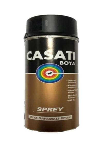Casati Akrilik Sprey Boya 690 Derece Isıya Dayanıklı 400 Ml Siyah