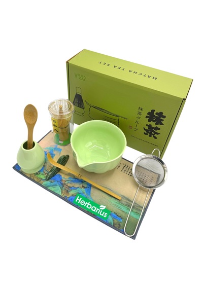 6 Parça Yeşil Renk Matcha Çayı Hazırlama Seti - Geleneksel Japon Matcha Seti