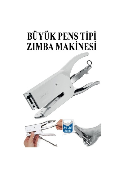 Pens Zımba Makinesi 24/6 1 Adet Norex Pens Tipi Çelik Büyük Zımba Makinası 30 35 Sayfa Ofis Büro Okul Öğrenci Büyük Boy