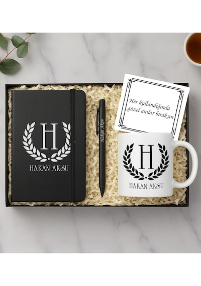 Bk Gift Kişiye Özel İsimli Kupa, Defter Ve Tükenmez Kalem Hediye Seti-1 Sevgiliye Hediye, Arkadaşa Hediye, Babalar Günü Hediyesi Kobitmeyencom34180