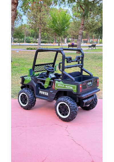 Utv X Alpha 24 Volt 4 Çekerli 800 Watt Akülü Araba Eva Teker Yeşil