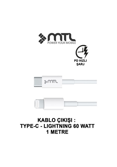 20w Pd Qc 4.0 Destekli Type-c Çıkışlı Adaptör + Type-c To Lightning Kablo Hızlı Şarj Seti Mt1703
