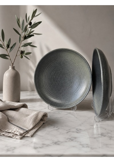 2'li Hornfels Ripple Çukur Tabak 26 Cm 900 Cc Makarna / Salata / Sulu Yemek Tabağı Çok Renkli