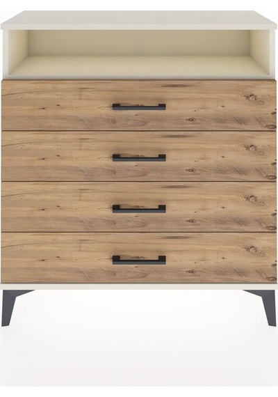 Arges Şifonyer Tek Raflı 4 Çekmeceli 88x30x96 Aytaşı-çam Aytaşı