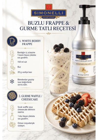 Simonelli Profesyonel Beyaz Çikolatalı Kahve ve Tatlı Sosu 2500 G + Pompa