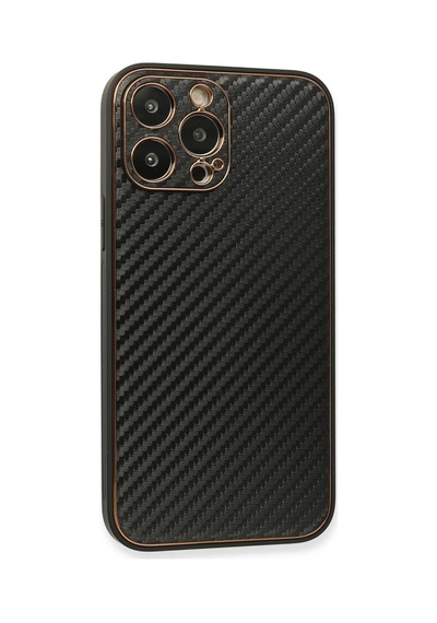 Apple iPhone Uyumlu 13 Pro Max Kılıf Coco Karbon Silikon - Siyah Çr