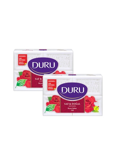 Tr Saf & Doğal Kaynaklı Gül 8 Adet Beyaz Kalıp Sabun 2x600gr