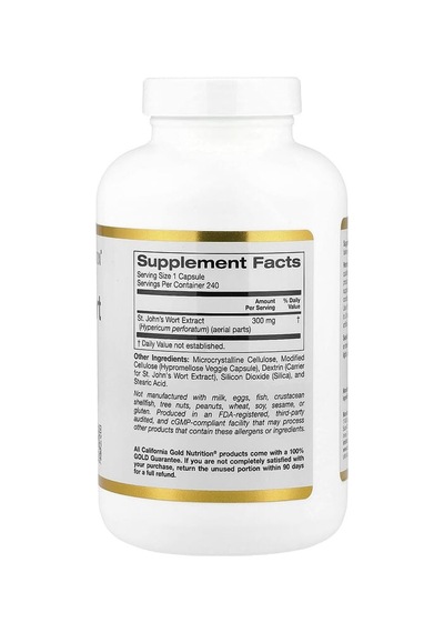 California Gold Nutrition, St John's Wort Extract, 300 Mg, 240 Veggie Capsules