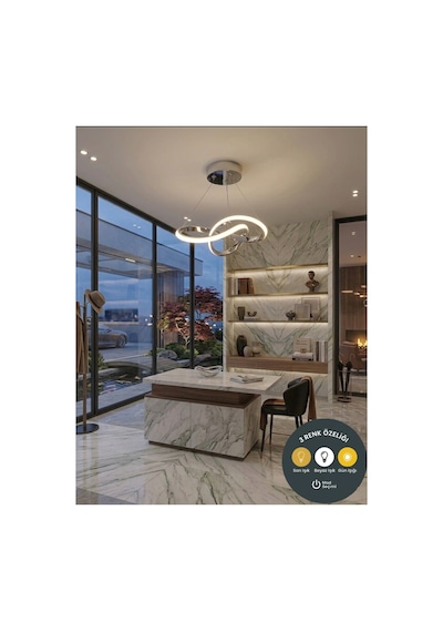 Snowflake Sarkıt Krom Modern Led Avize 3 Renk Salon, Mutfak, Çocuk Odası Ve Antre İçin