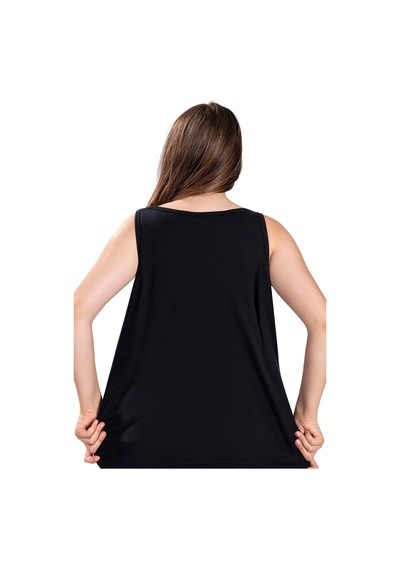 Fanilam Kadın Pamuklu Kalın Askılı Büyük Beden Atlet 2 Li Set Oversize 3xl 6xl Arası Siyah
