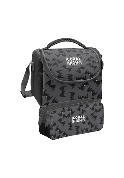 Coral High Siyah Yarasa Desenli Erkek Çocuk Beslenme Ve Kalem Çantası Seti 37144+31044 Siyah - Gri