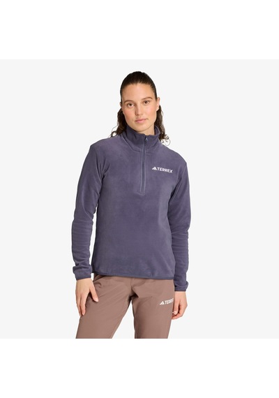 Adidas Multi Essentials 1-2 Zip Fleece Kadın Mor Yürüyüş Polar Jm3121