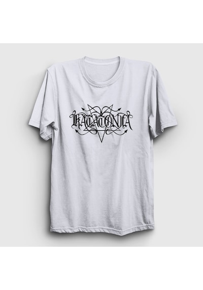 Presmono Unisex Logo V2 Katatonia T-shirt Beyaz