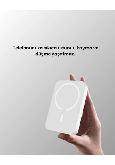 Magsafe Manyetik Powerbank Apple iPhone Uyumlu İçin Hızlı, Kablosuz Ve Güvenli Şarj Antrasit Melanj 65151280